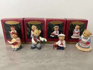 Hallmark Keepsake 1993 "The Bearingers" Set of 4 Christmas Ornaments